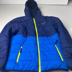 Eddie Bauer reversible Kids Blue Puffer Jacket 14-16 fleece puffer unisex